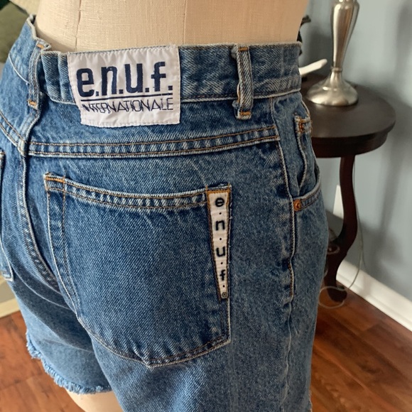 Distressed, vintage, blue jeans shorts high rise, 11 - Picture 4 of 8